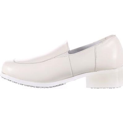 Calzado sin cordones, tacón alto, punta suave, blanco para mujeres SlipGrips, , large