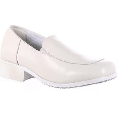 Calzado sin cordones, tacón alto, punta suave, blanco para mujeres SlipGrips, , large