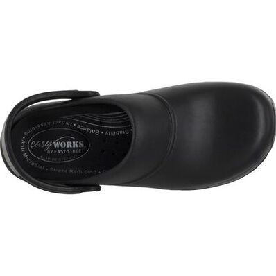 Easy WORKS by Easy Street Time Women's Slip-Resistant Black Slip-on Clog, , large