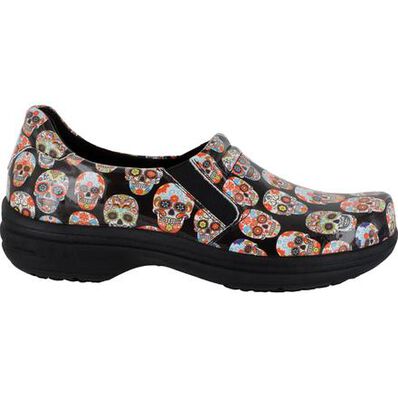Easy WORKS by Easy Street Bind Women's Slip-Resistant Patent Leather Slip-on Work Shoe, , large