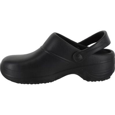 Easy WORKS by Easy Street Time Women's Slip-Resistant Black Slip-on Clog, , large