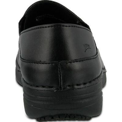 Spring Step Manila Women's Slip-Resistant Black Leather Slip-On Shoe, , large Spring Step Manila Women's Slip-Resistant Black Leather Slip-On Shoe, , large