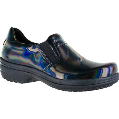 Easy WORKS by Easy Street Bind Women's Iridescent Patent Leather Slip-Resisting Clog, , large