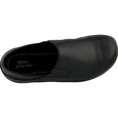 Spring Step Manila Women's Slip-Resistant Black Leather Slip-On Shoe, , large Spring Step Manila Women's Slip-Resistant Black Leather Slip-On Shoe, , large