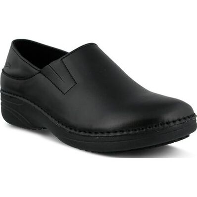 Spring Step Manila Women's Slip-Resistant Black Leather Slip-On Shoe, , large Spring Step Manila Women's Slip-Resistant Black Leather Slip-On Shoe, , large