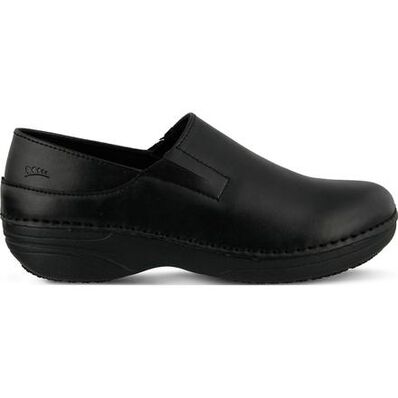Spring Step Manila Women's Slip-Resistant Black Leather Slip-On Shoe, , large Spring Step Manila Women's Slip-Resistant Black Leather Slip-On Shoe, , large
