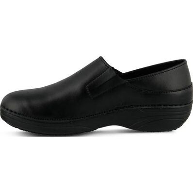 Spring Step Manila Women's Slip-Resistant Black Leather Slip-On Shoe, , large