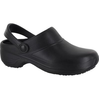 Easy WORKS by Easy Street Time Women's Slip-Resistant Black Slip-on Clog, , large