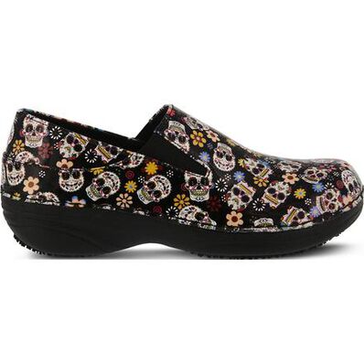 Spring Step Ferrara Small Sugar Skull Women's Slip-Resistant Slip-On Work Shoe, , large